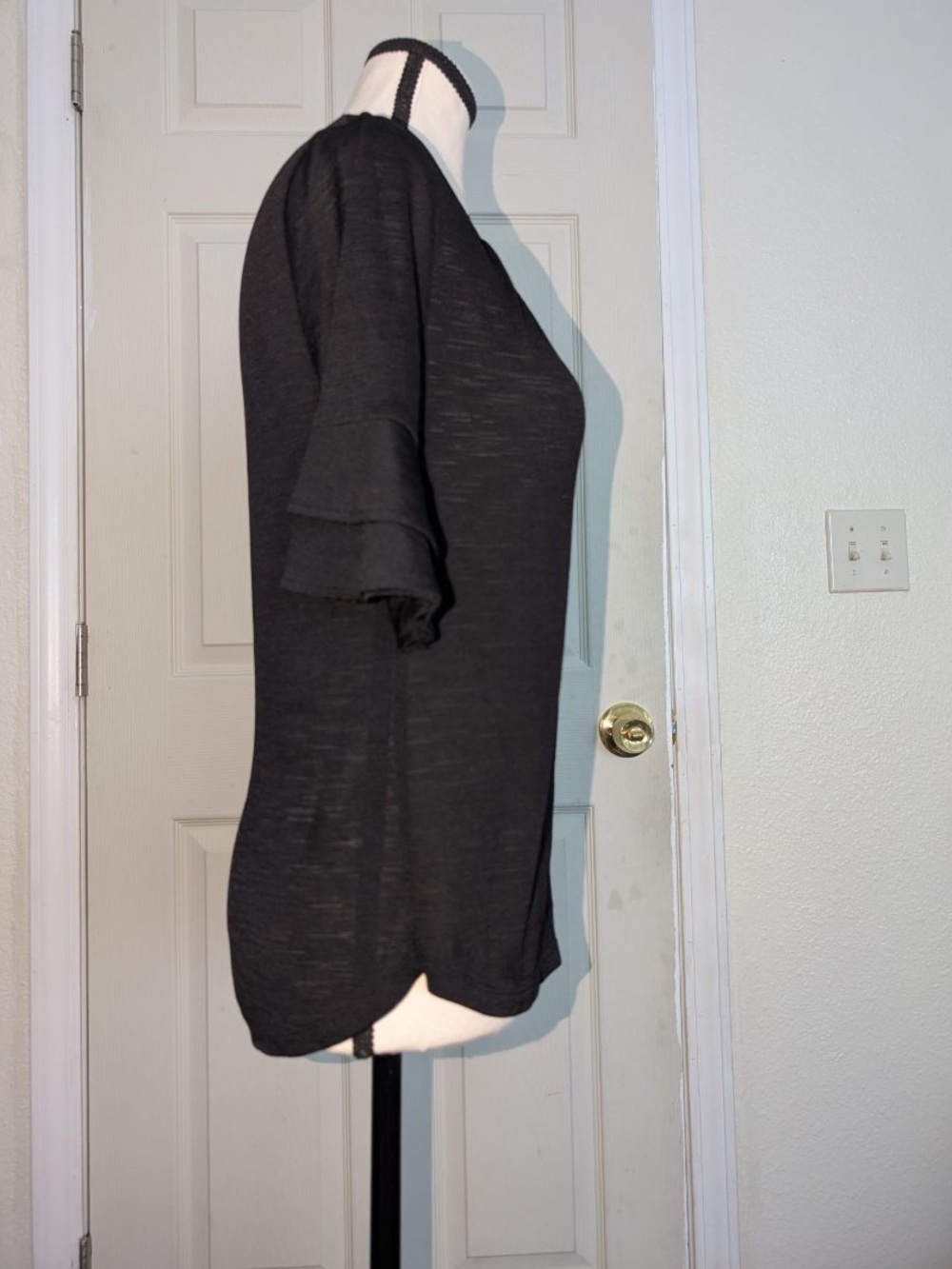 New York & Company Black Textured Knit Top
